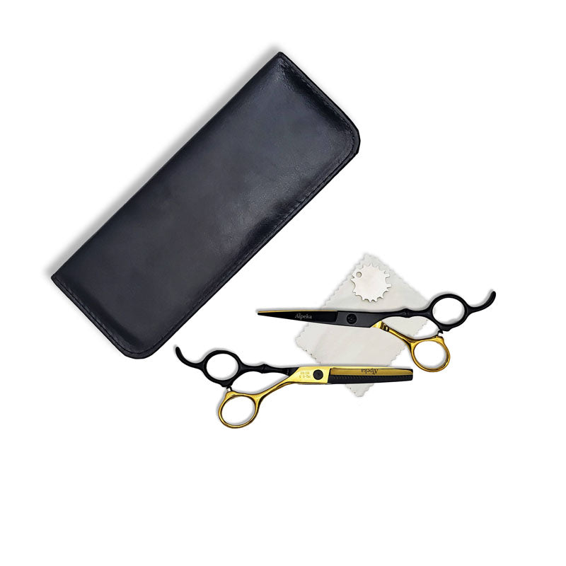 Black and Gold Barber Scissors Set