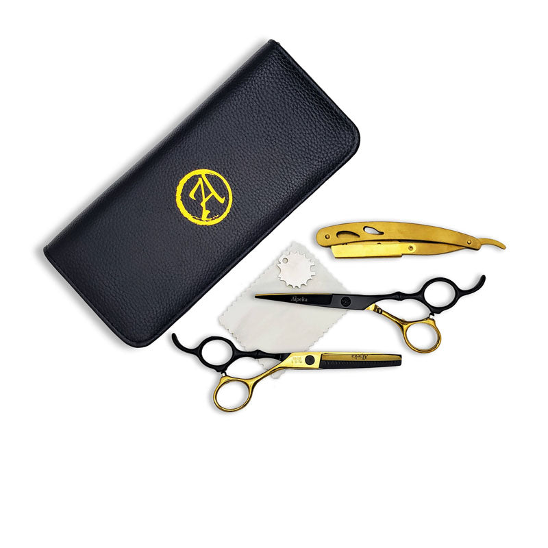 Black and Gold Salon Scissors Set