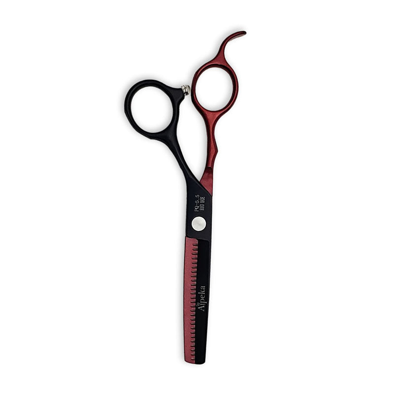 Red and Black Barber Thinning Scissors