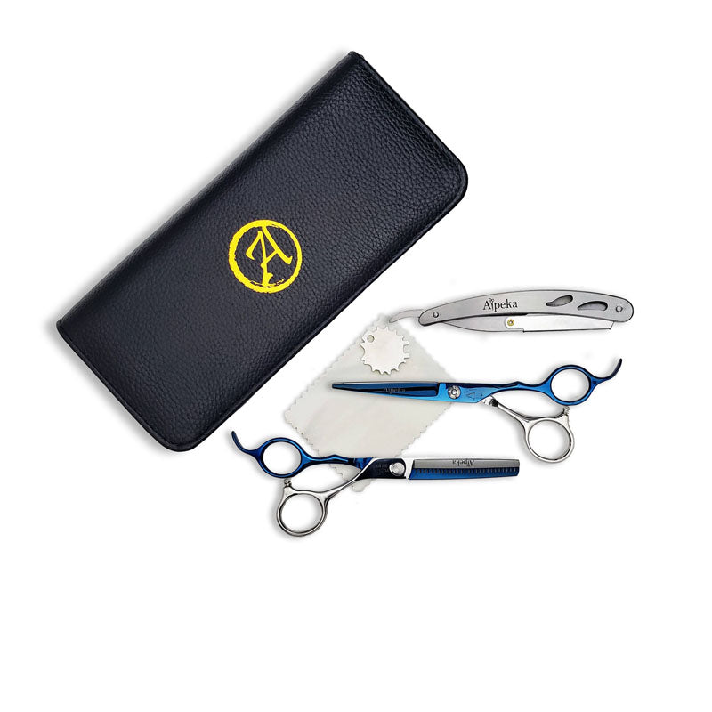 Silver and Blue Salon Scissors Set